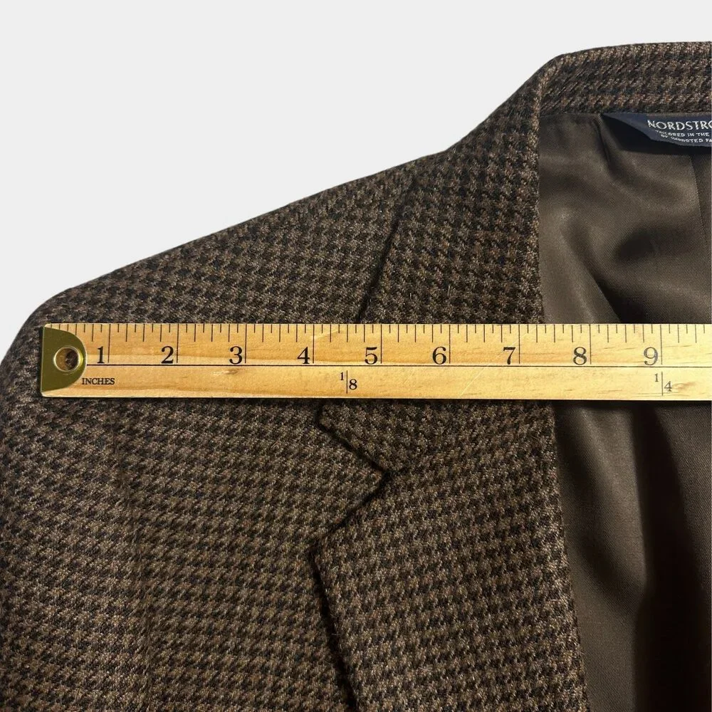 Vintage NORDSTROM Mens Blazer 44L Sport Coat 2-Button Jacket Brown Alpaca Wool